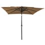 Voir la diapositive 2 : VIDAXL Parasol de jardin a 3 niveaux avec mat en aluminium taupe