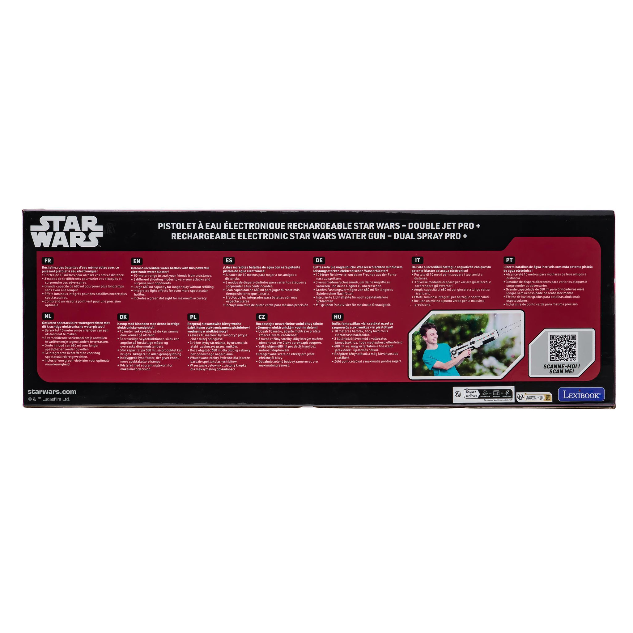 Voir la diapositive 4 : Lexibook Pistolet à eau électronique rechargeable star wars