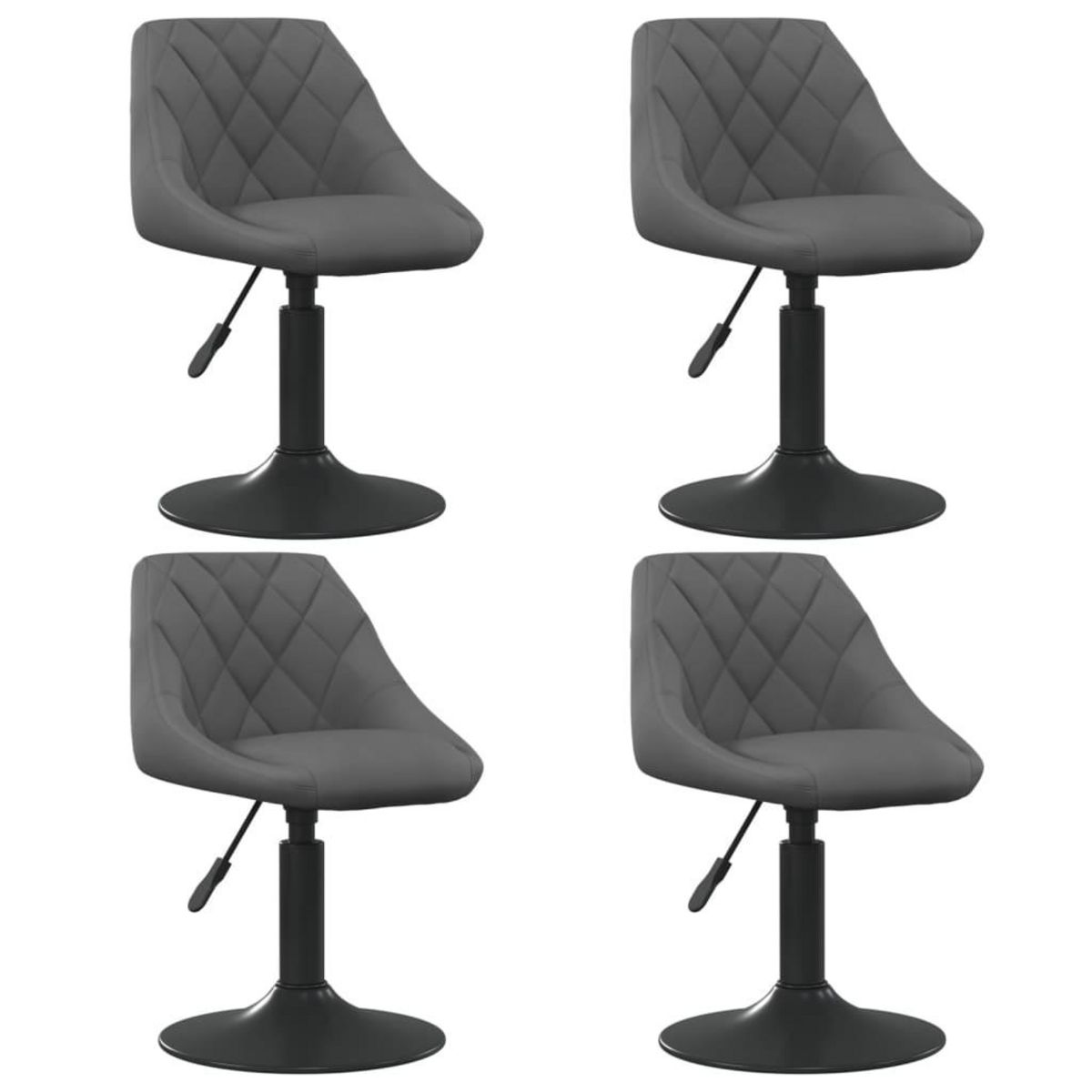VIDAXL Chaises pivotantes a manger lot de 4 gris fonce velours