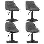 VIDAXL Chaises pivotantes a manger lot de 4 gris fonce velours