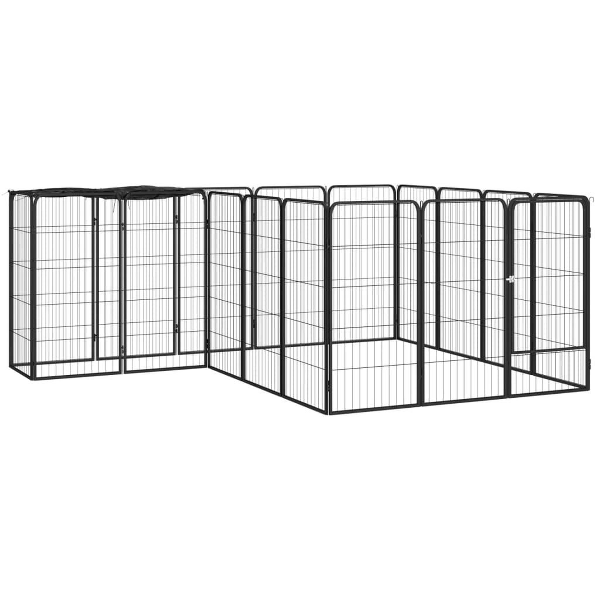 VIDAXL Parc pour chien 18panneaux Noir 50x100cm Acier enduit de poudre