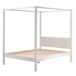 Paris Prix Lit à Baldaquin Bois Massif  Pino  140x200cm Blanc