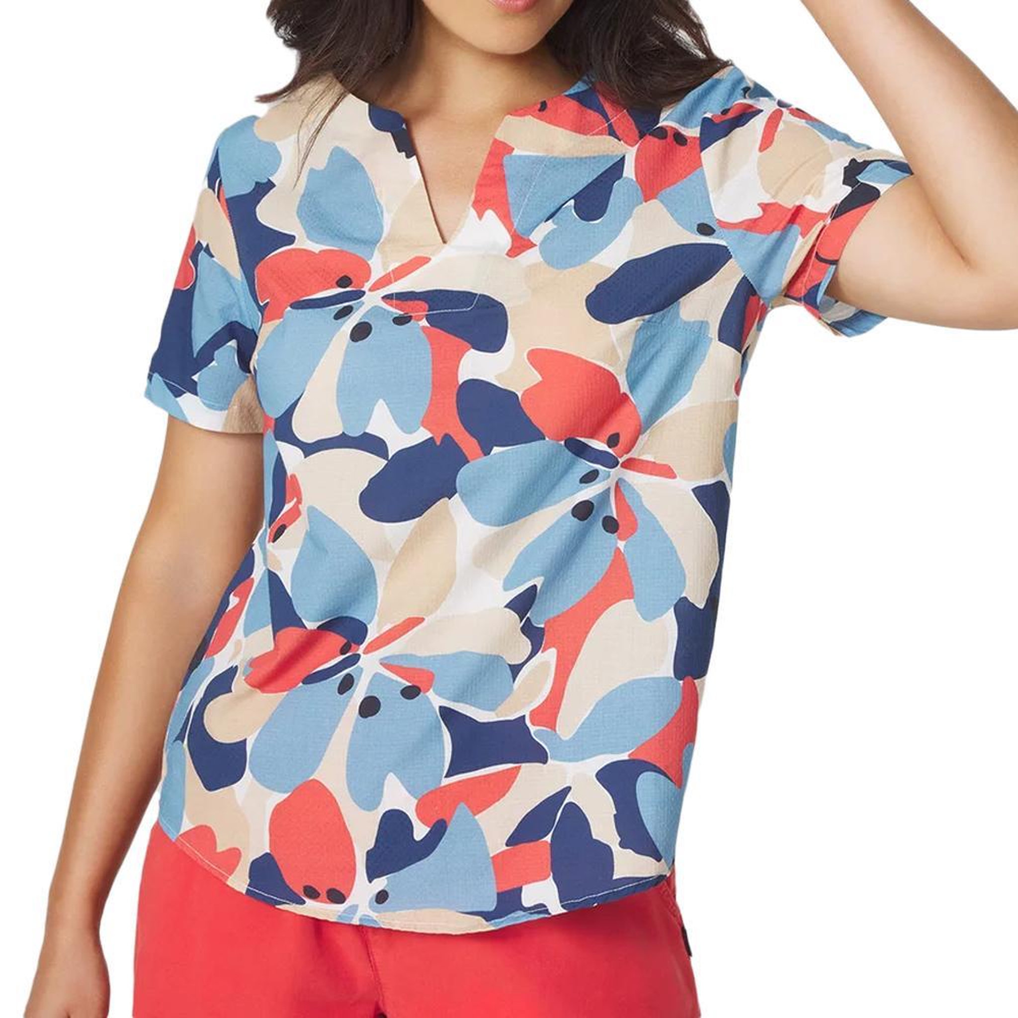 TBS Blouse Bleu/Rouge Femme TBS AGLAEMIS. Coloris disponibles : Rouge