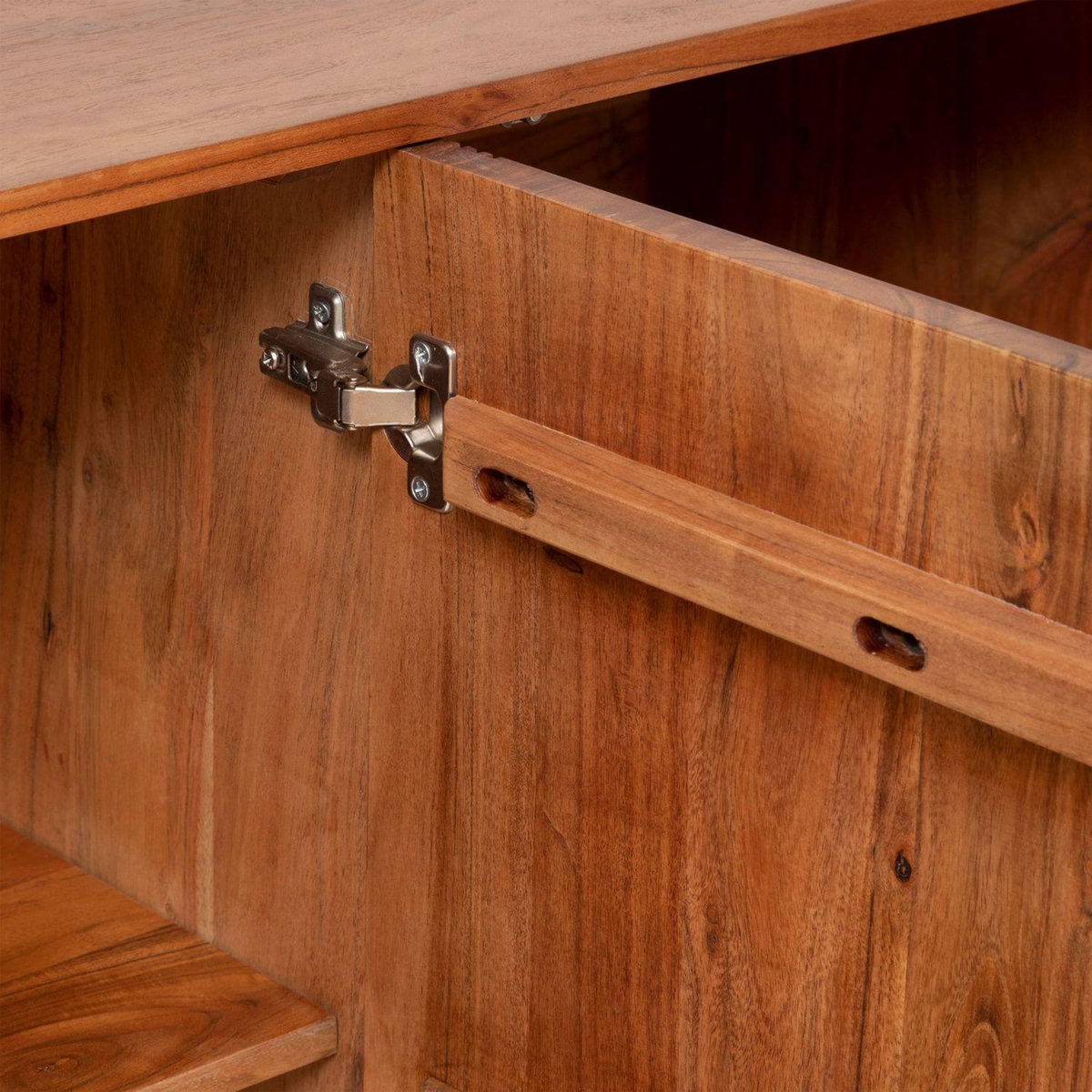 ATMOSPHERA Buffet 3 portes en bois massif NANDA - Marron