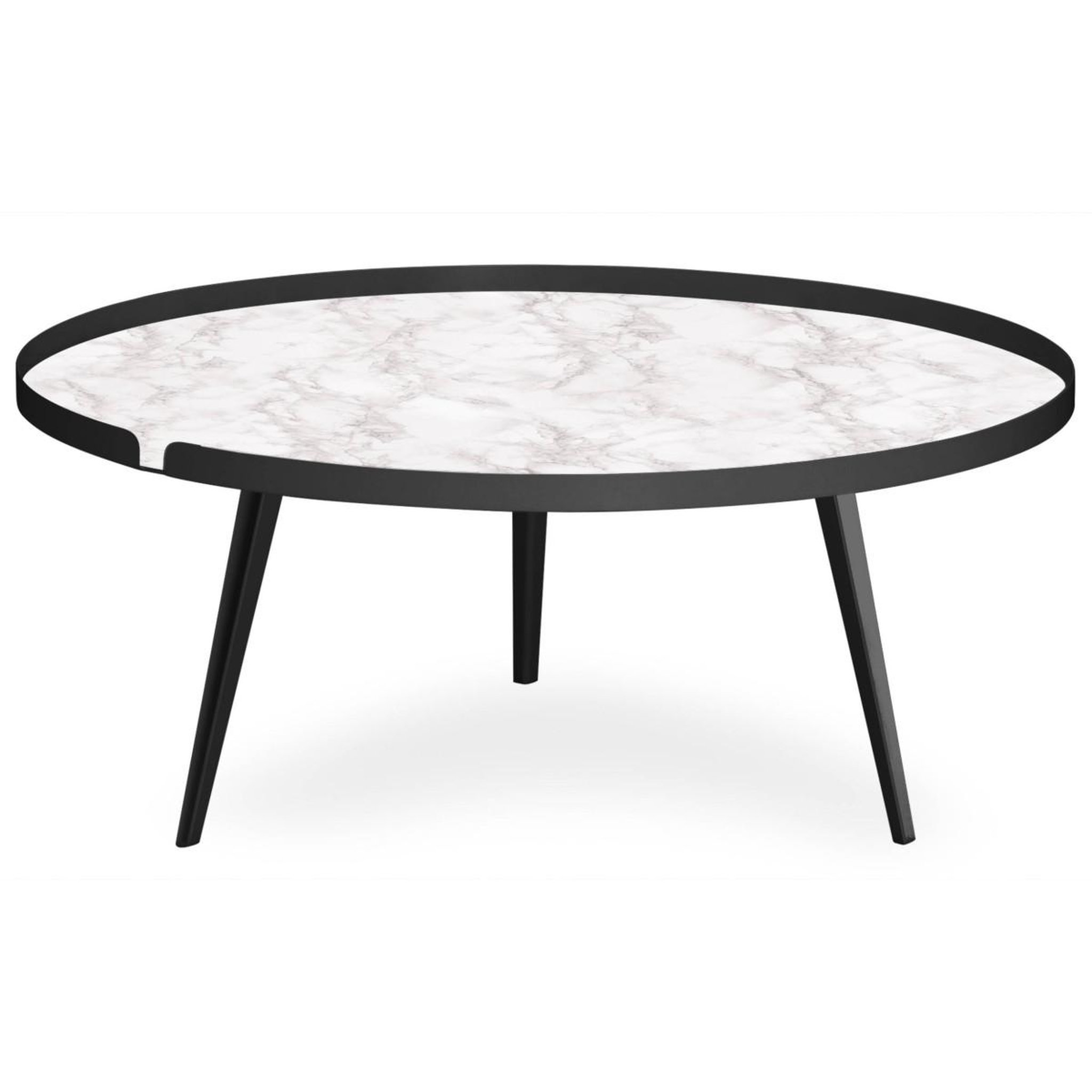 Voir la diapositive 4 : Paris Prix Table Basse à Rebord 2 Covers  Texture  90cm Noir