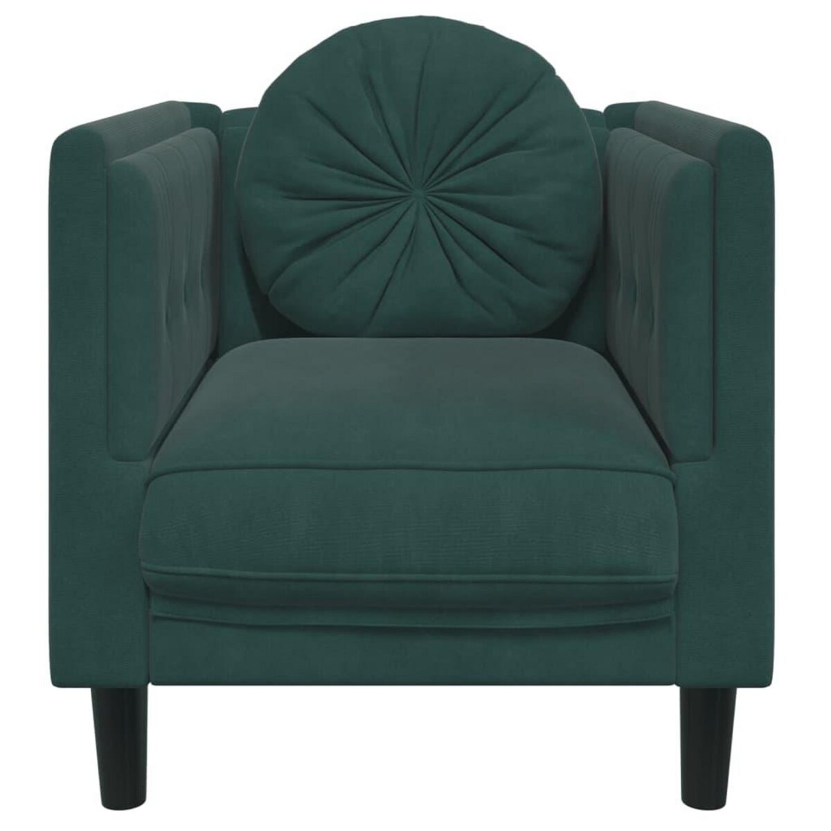 VIDAXL Fauteuil avec coussin vert fonce velours