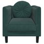 Voir la diapositive 4 : VIDAXL Fauteuil avec coussin vert fonce velours