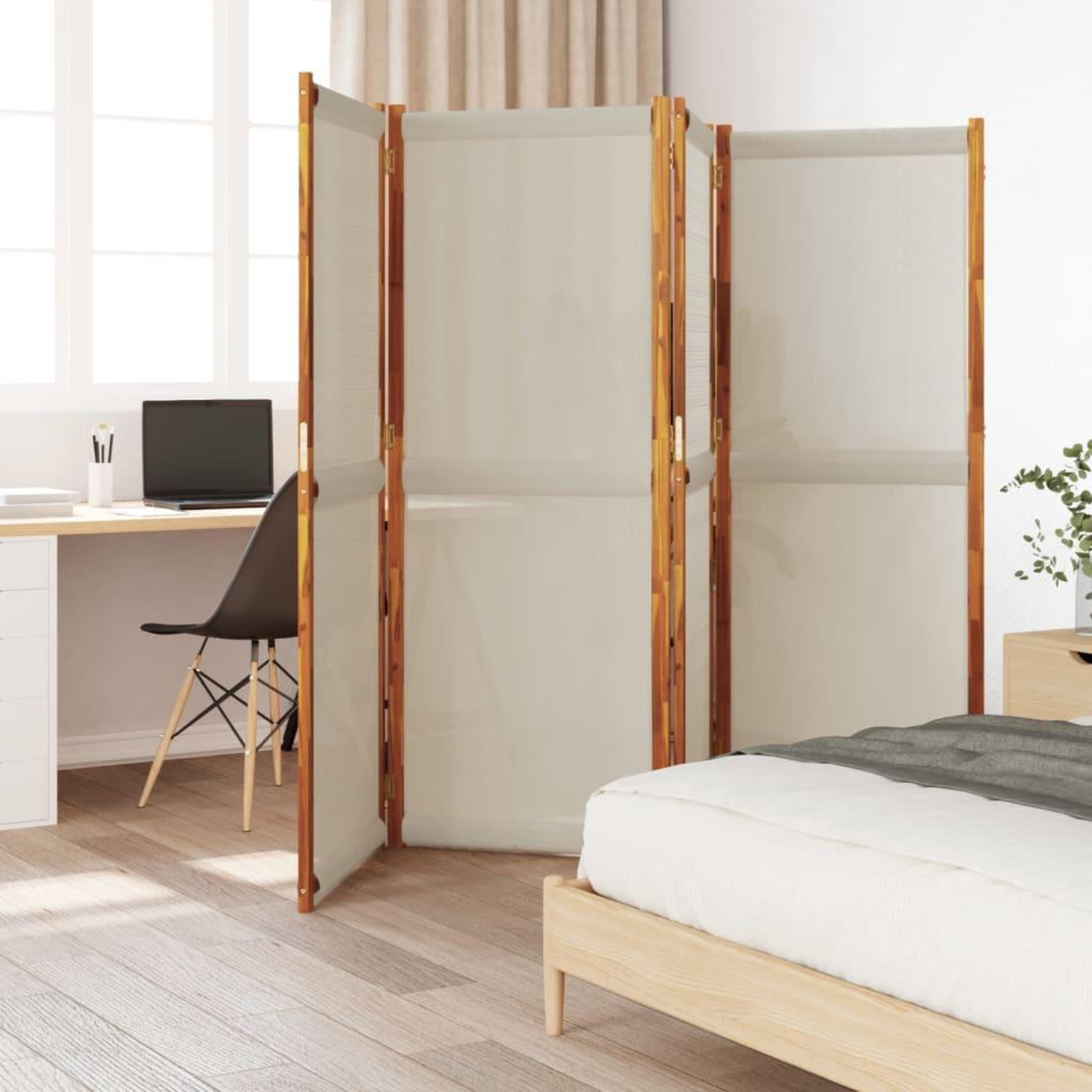 VIDAXL Cloison de separation 4 panneaux gris clair 280x180 cm