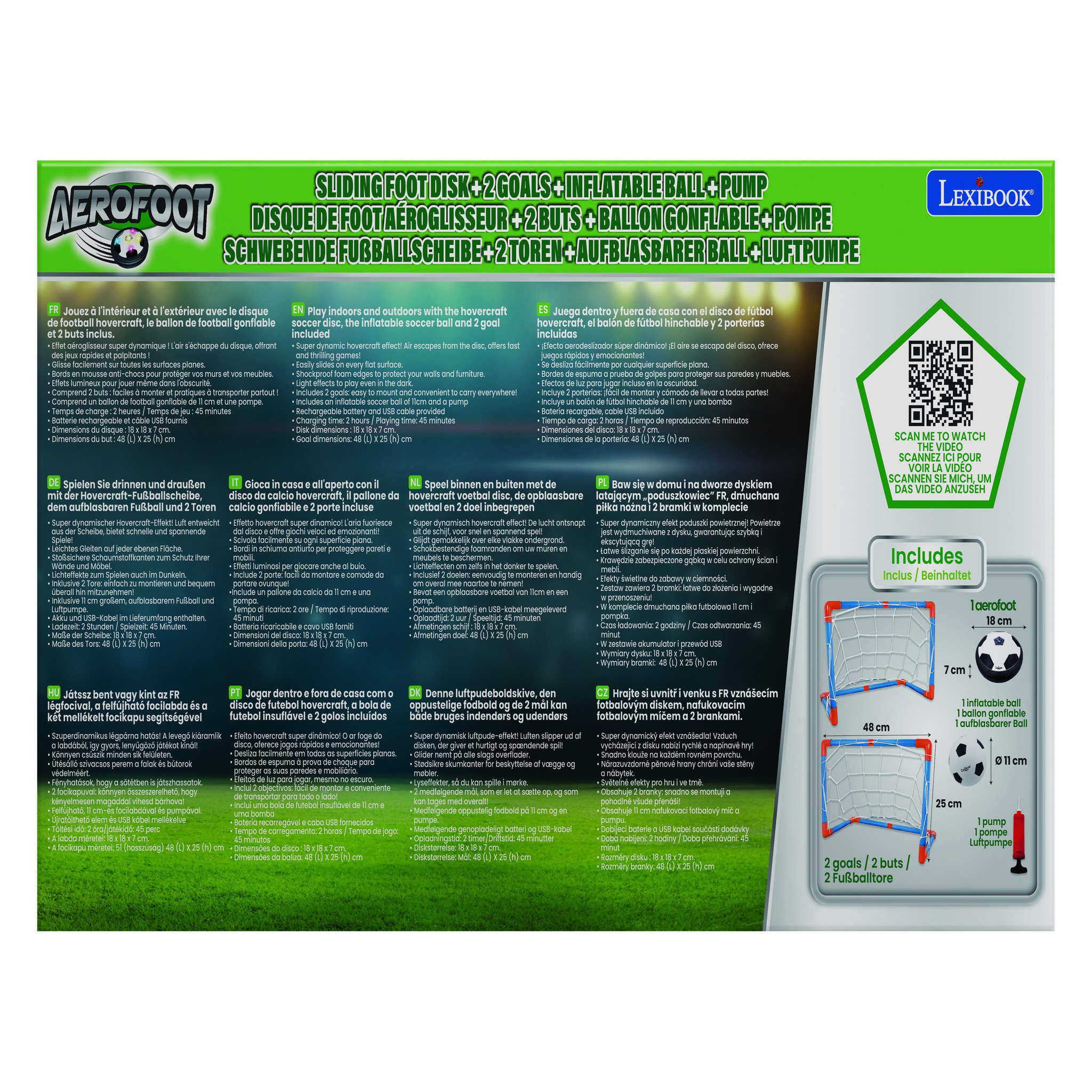 Voir la diapositive 6 : Lexibook AeroFoot - Disque de foot aéroglisseur rechargeable