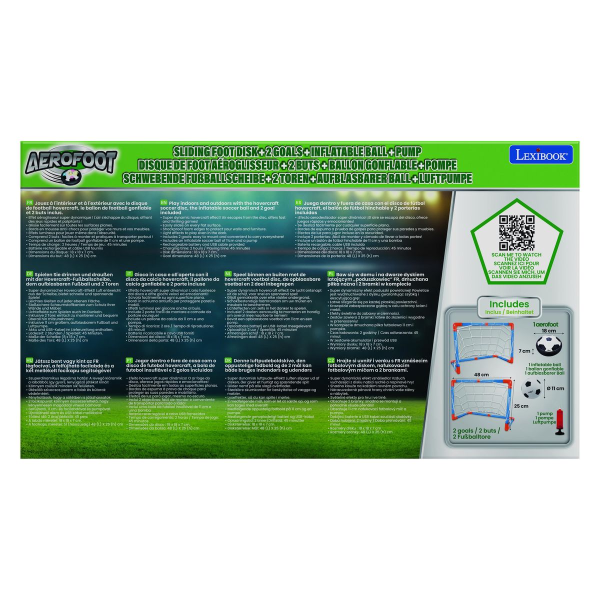 Lexibook AeroFoot - Disque de foot aéroglisseur rechargeable