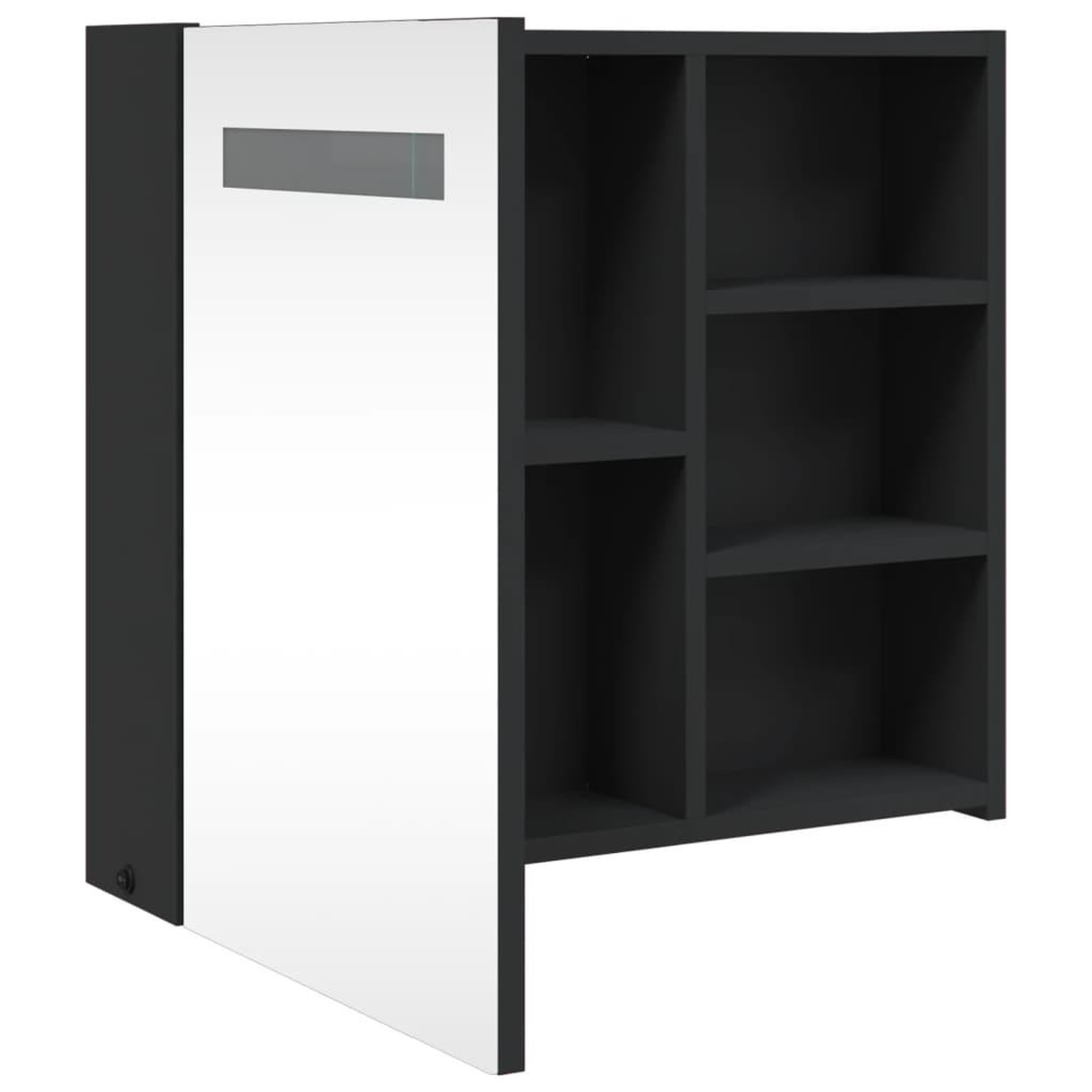 Voir la diapositive 5 : VIDAXL Armoire de salle de bain a miroir avec LED noir 60x13x52 cm