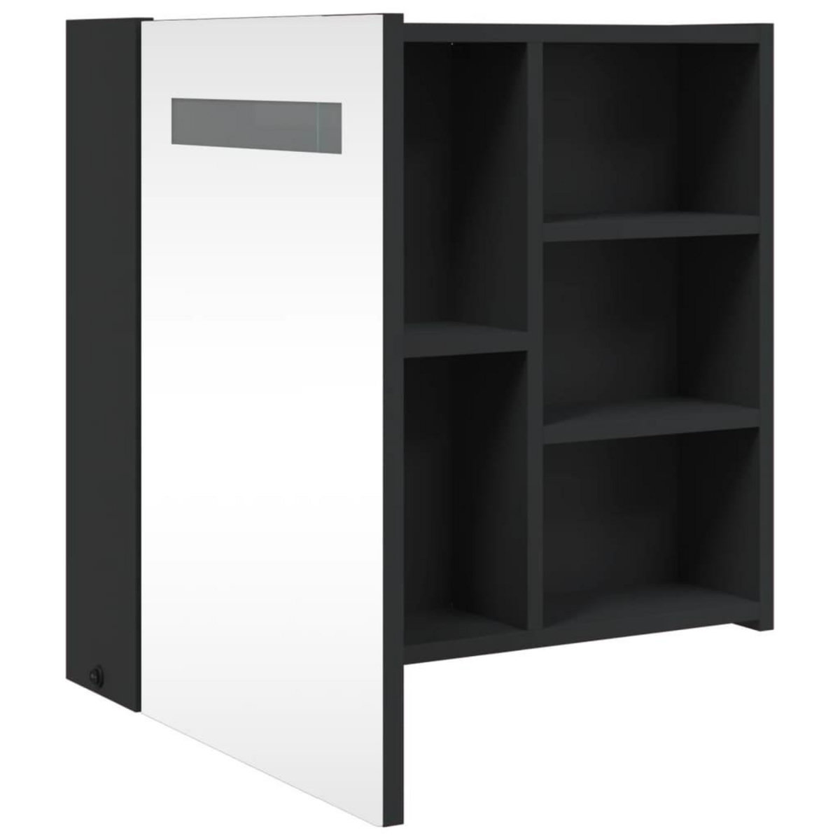 VIDAXL Armoire de salle de bain a miroir avec LED noir 60x13x52 cm