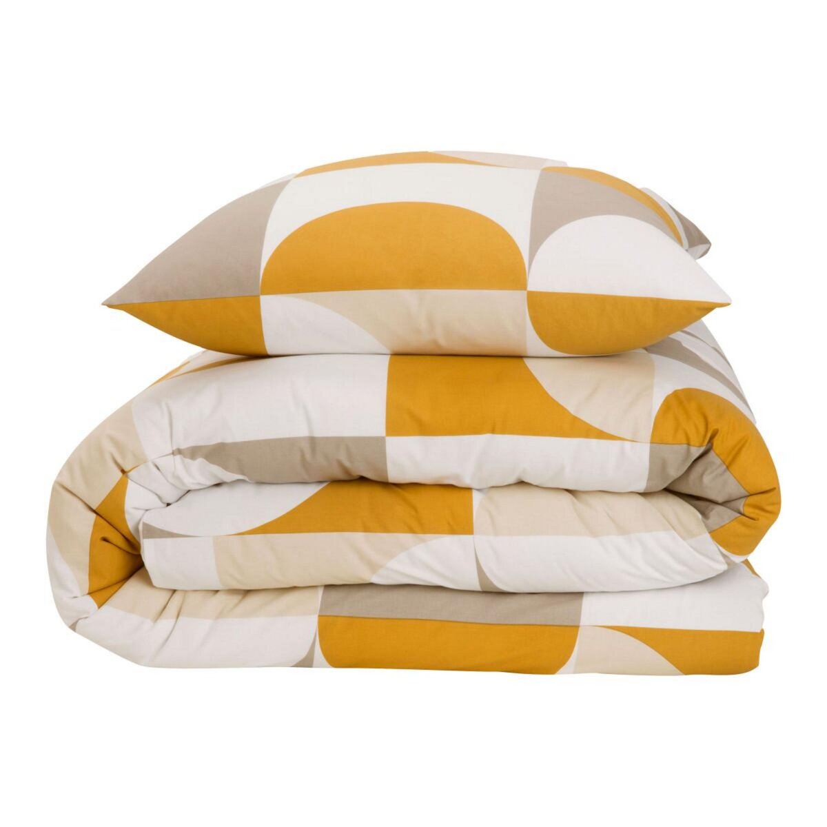 FUTURE HOME Parure de lit 2 personnes imprimé géométrique réversible