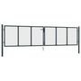 Voir la diapositive 2 : VIDAXL Portail en maille de jardin Acier galvanise 400 x 150 cm Gris