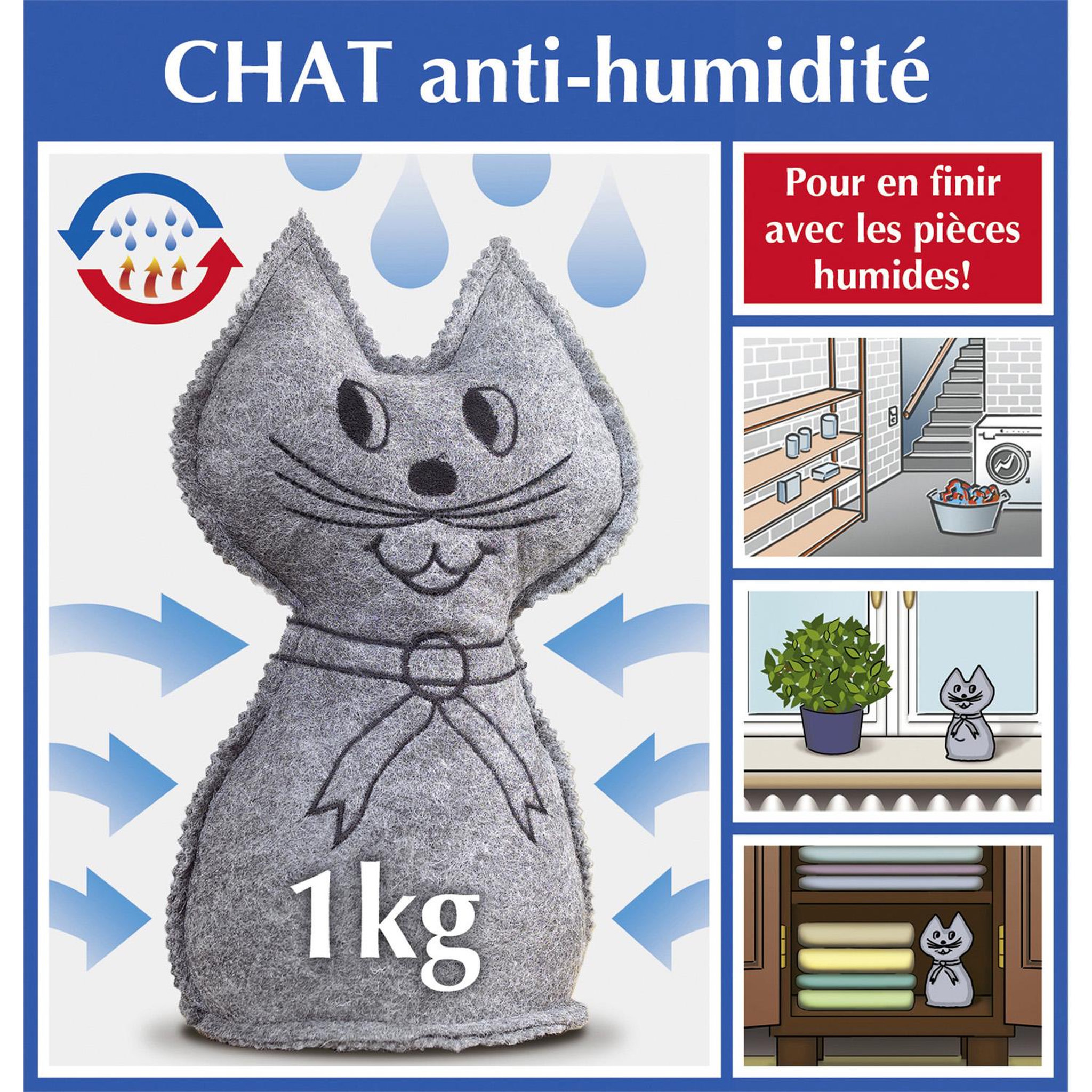 Voir la diapositive 2 : Wenko Sachet anti-humidité chat - 1 kg.