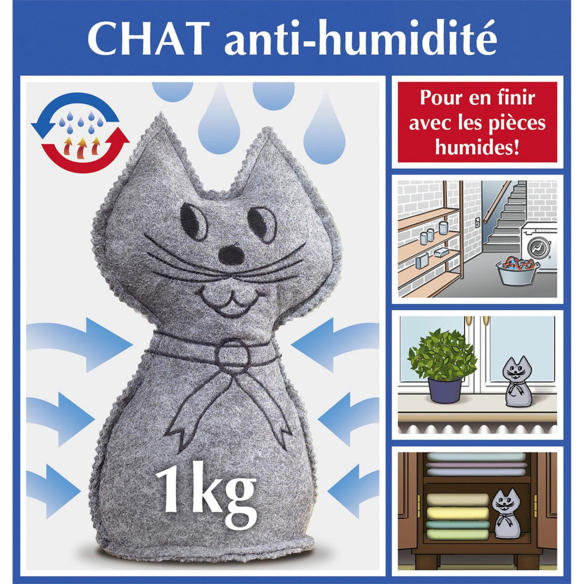 Wenko Sachet anti-humidité Chat - 1 kg.