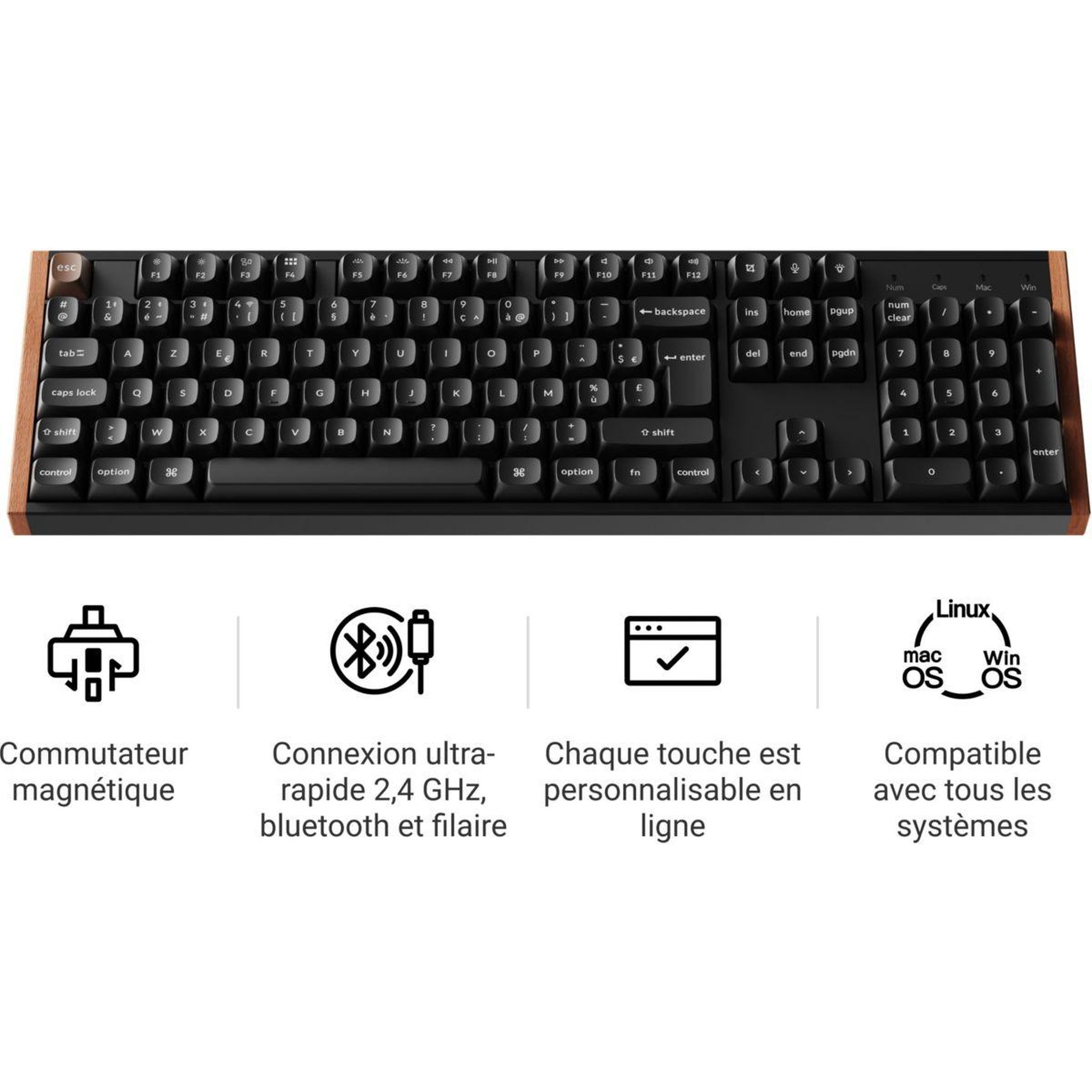 KEYCHRON Clavier gamer sans fil K10 HE Wireless Magnetic Switch