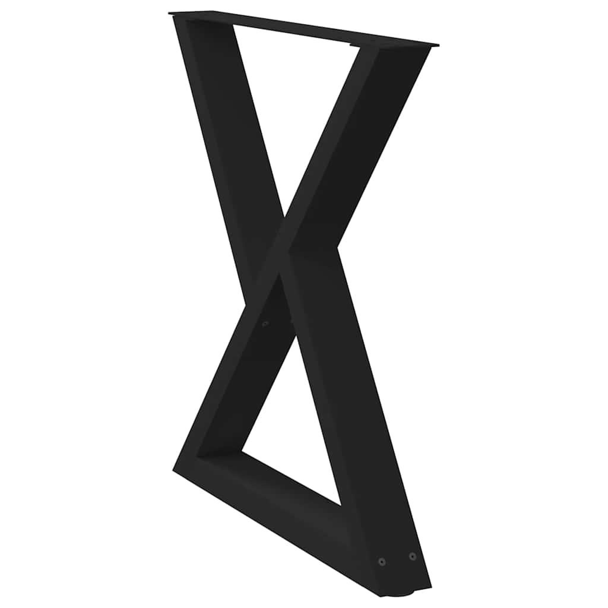 Voir la diapositive 4 : VIDAXL Pieds de table a manger 2 pcs noir 80x(72-73,3) cm acier