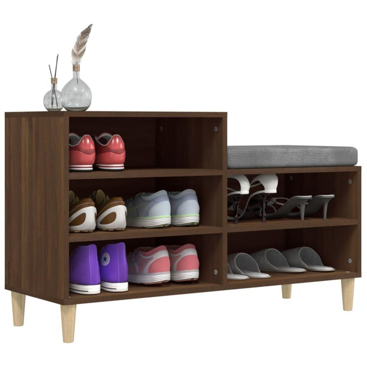 VIDAXL Armoire a chaussures Chene marron 102x36x60cm Bois d'ingenierie