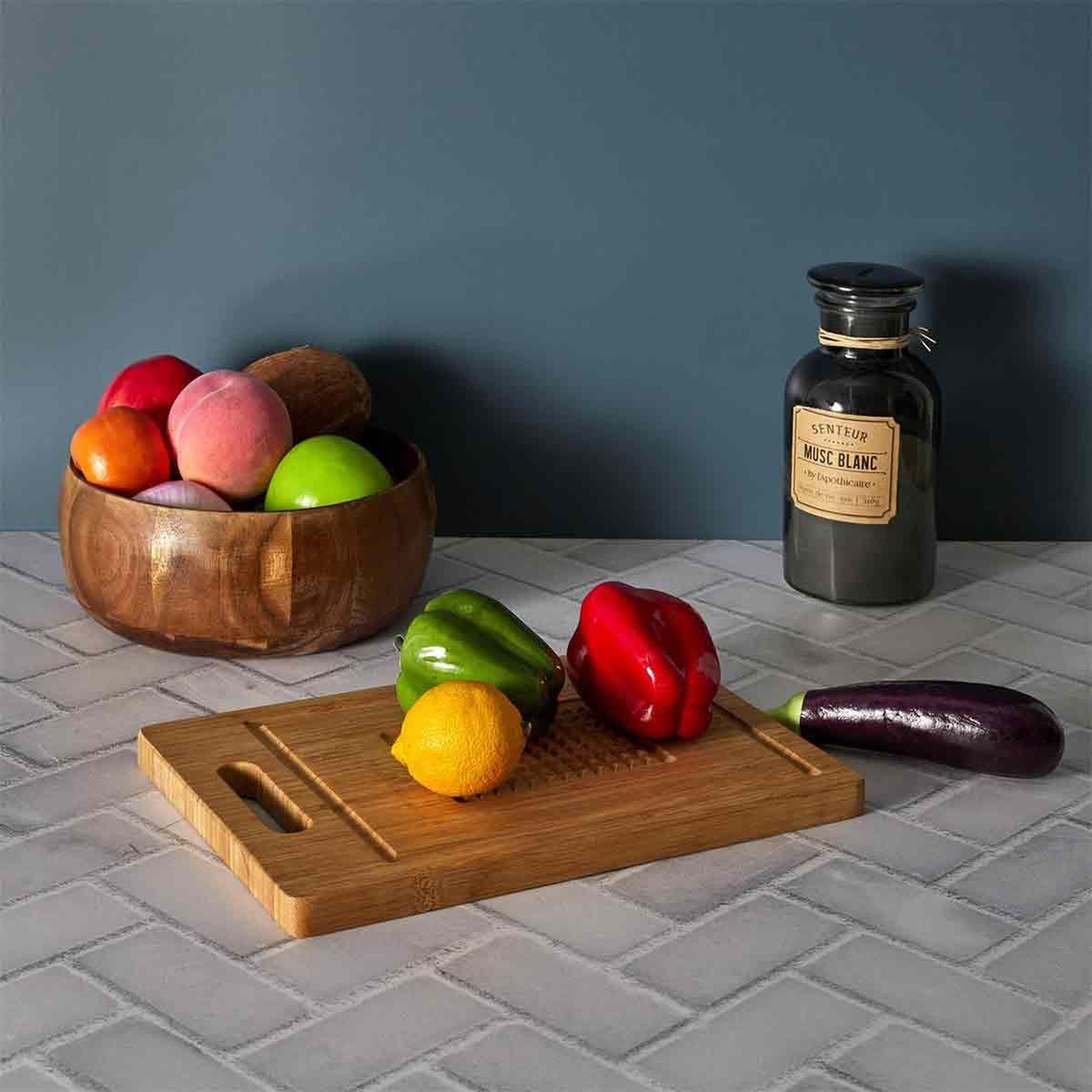 Voir la diapositive 4 : COOK CONCEPT Planche à Découper  Empiècement  33cm Naturel