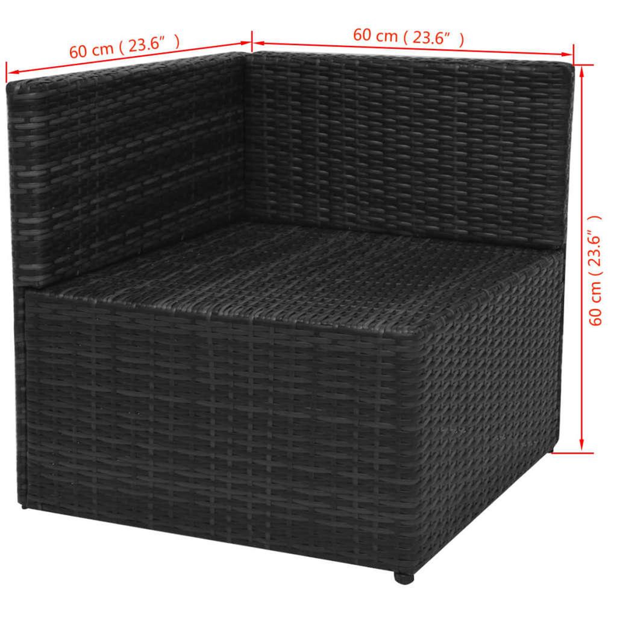 Voir la diapositive 6 : VIDAXL Salon de jardin 5 pcs avec coussins resine tressee noir