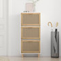 Voir la diapositive 3 : VIDAXL Armoire a chaussures Blanc 52x25x115 cm Bois d'ingenierie/rotin
