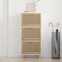 Voir la diapositive 3 : VIDAXL Armoire a chaussures Blanc 52x25x115 cm Bois d'ingenierie/rotin