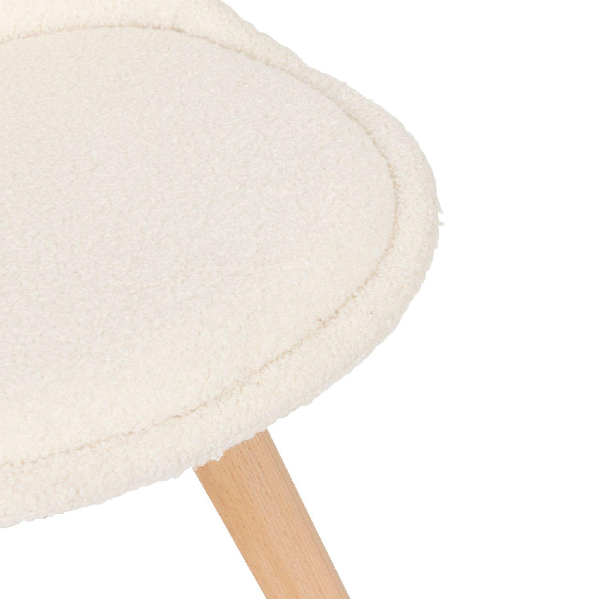 Voir la diapositive 4 : TOILINUX Lot de 4 chaises design scandinave en bouclette - blanc
