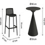 Voir la diapositive 3 : Habitat et Jardin Table et chaises hautes de jardin bistrot empilables  Néora  - 2 places - Noir