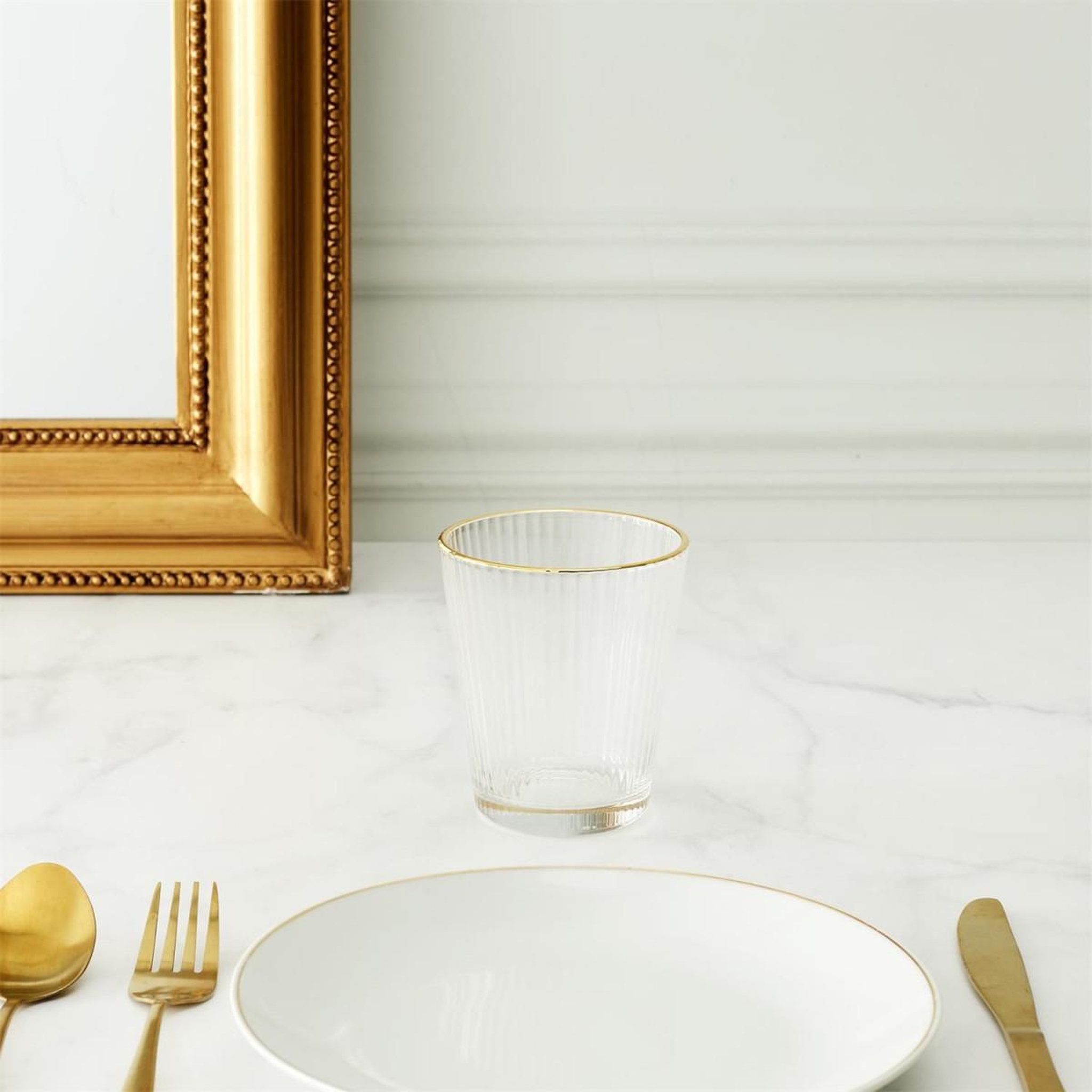 Voir la diapositive 2 : The Home Deco Factory Lot de 6 verres design  liseré  35cl transparent