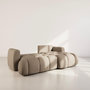 Voir la diapositive 2 : BEST MOBILIER Yulin - canapé d'angle droit 4 places convertible avec coffre en tissu bouclette