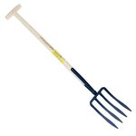 OUTILS PERRIN Fourche à bêcher à soie 4 dents spatulée manche béquille