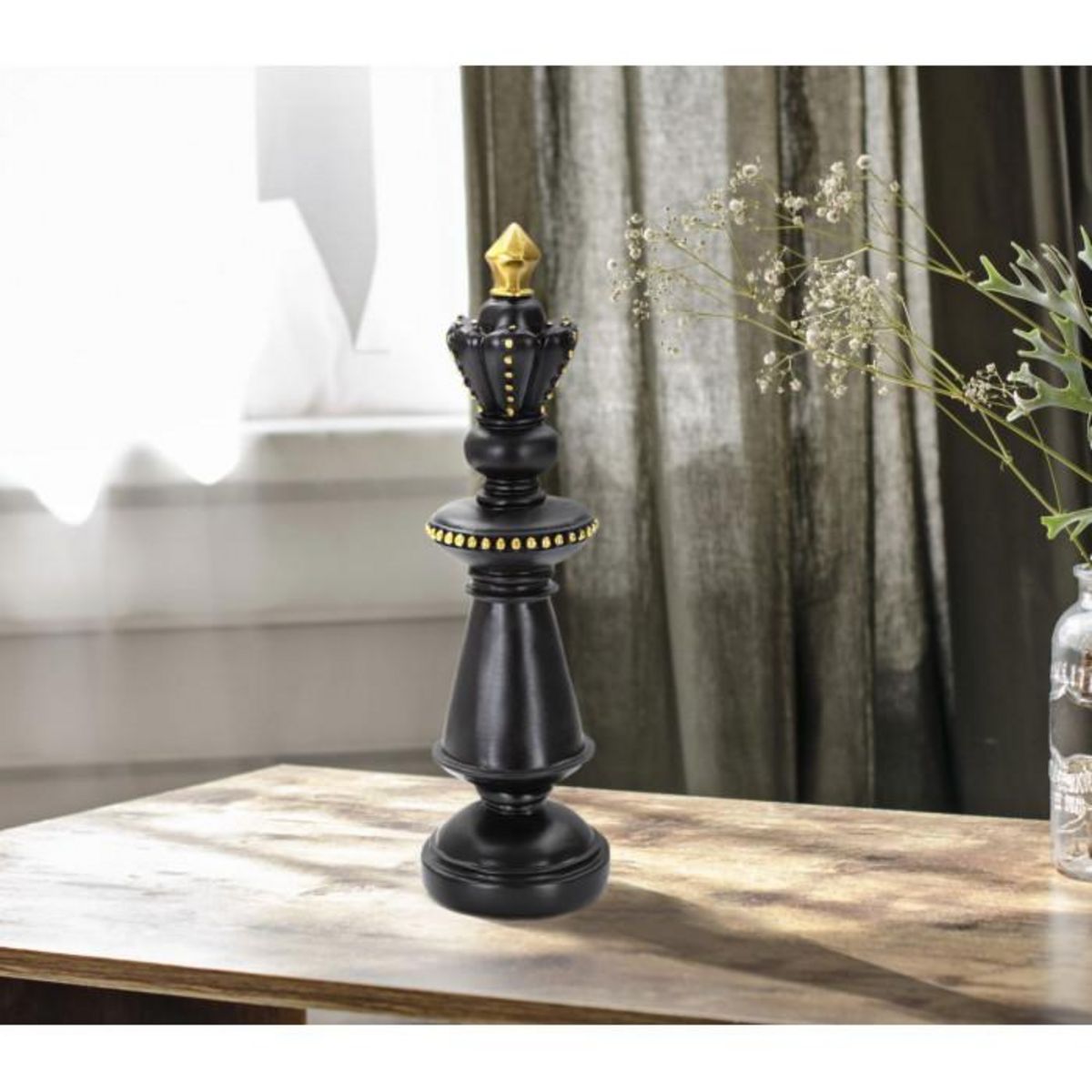 Paris Prix Pièce d'Échec Déco en Résine  Roi  32cm Noir