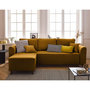 Voir la diapositive 1 : BEST MOBILIER Saphir - canapé d'angle réversible 4 places - convertible avec coffre - en velours côtelé