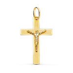 L'ATELIER D'AZUR Pendentif  - Médaille Christ sur la Croix Or 18 Carats 750 Jaune - Chaines Offertes