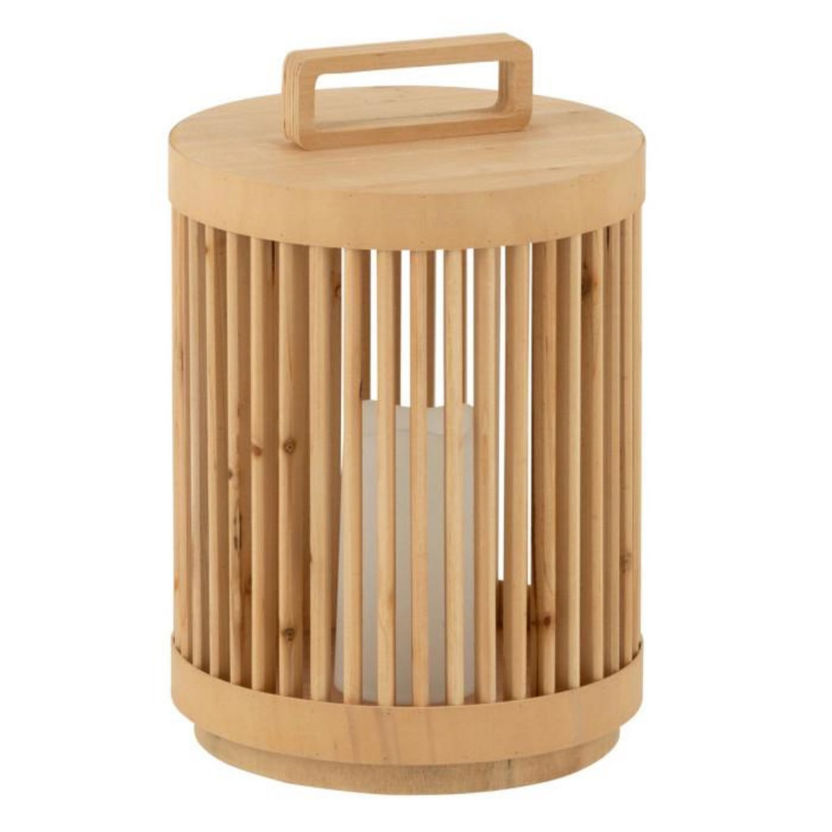 Paris Prix Lampe à Poser à LED en Bois  Cylindrique  36cm Naturel