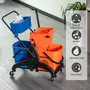 HOMCOM HOMCOM Chariot de lavage chariot de nettoyage professionnel presse à mâchoire 2 seaux + rangement orange bleu