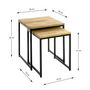 Voir la diapositive 5 : Paris Prix Lot de 2 Tables Gigognes  Pika  46cm Chêne & Noir