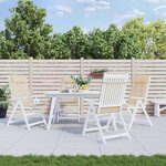 VIDAXL Coussins de chaise a dossier haut lot de 4 beige tissu oxford