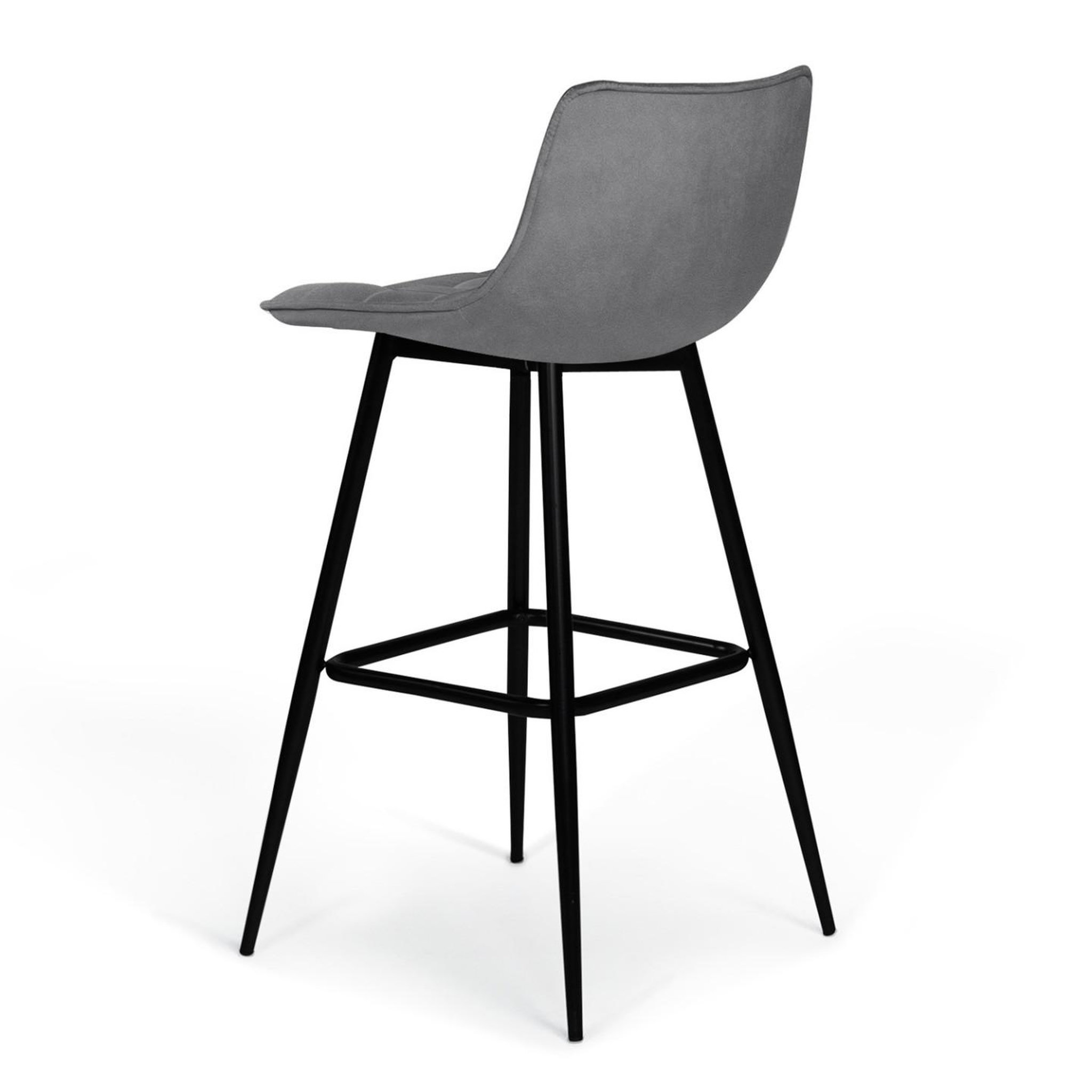 Voir la diapositive 4 : ID MARKET Lot de 4 tabourets de bar mady en velours gris clair