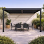 Voir la diapositive 4 : CONCEPT USINE Pergola bioclimatique adossée en aluminium noir 3x3m SIFNOS
