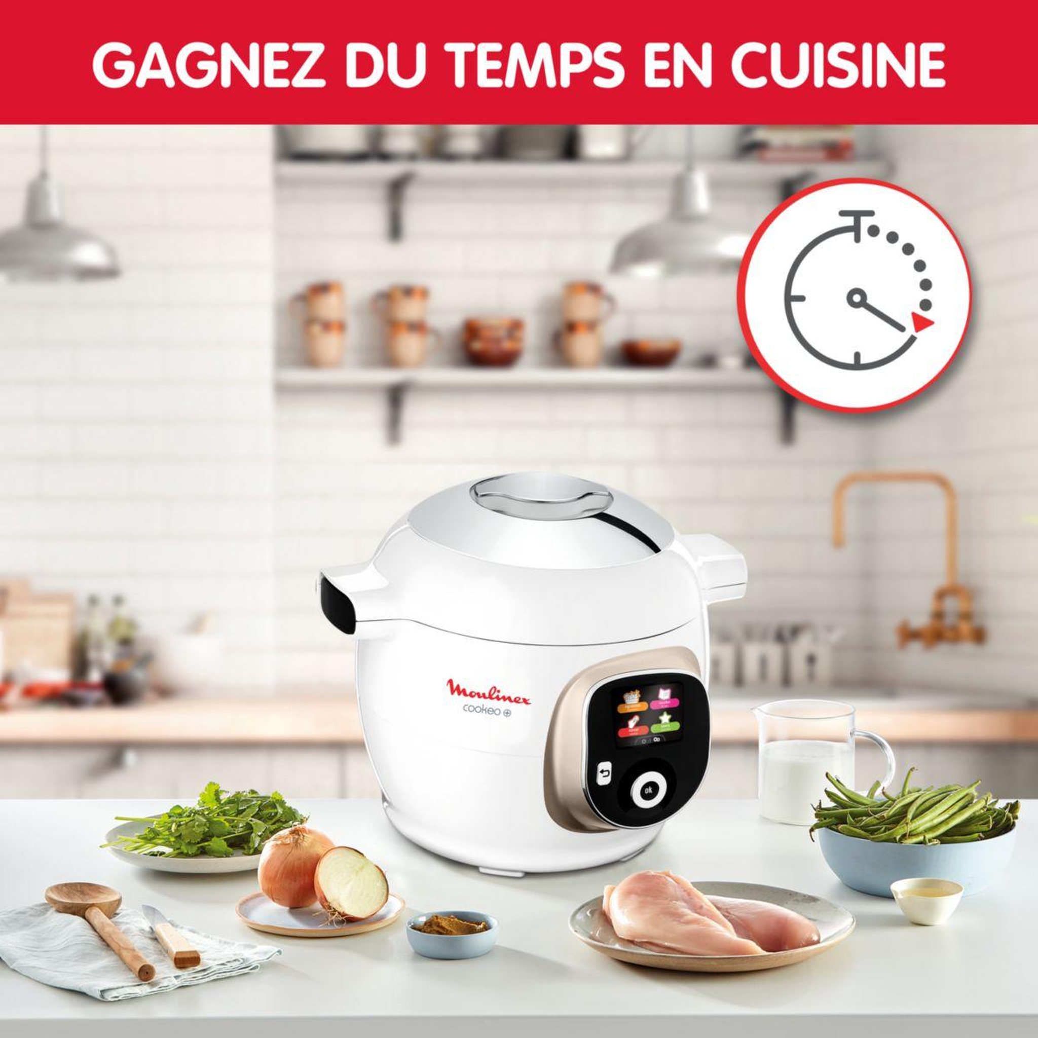 Voir la diapositive 3 : MOULINEX Cookeo COOKEO BLANC 180R + Extra Crisp YY5584FB