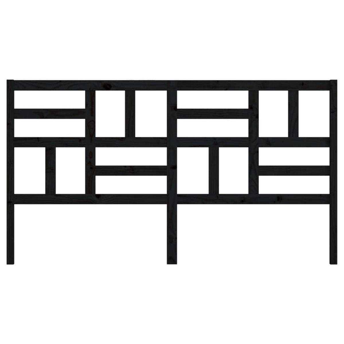 VIDAXL Tete de lit Noir 206x4x104 cm Bois massif de pin