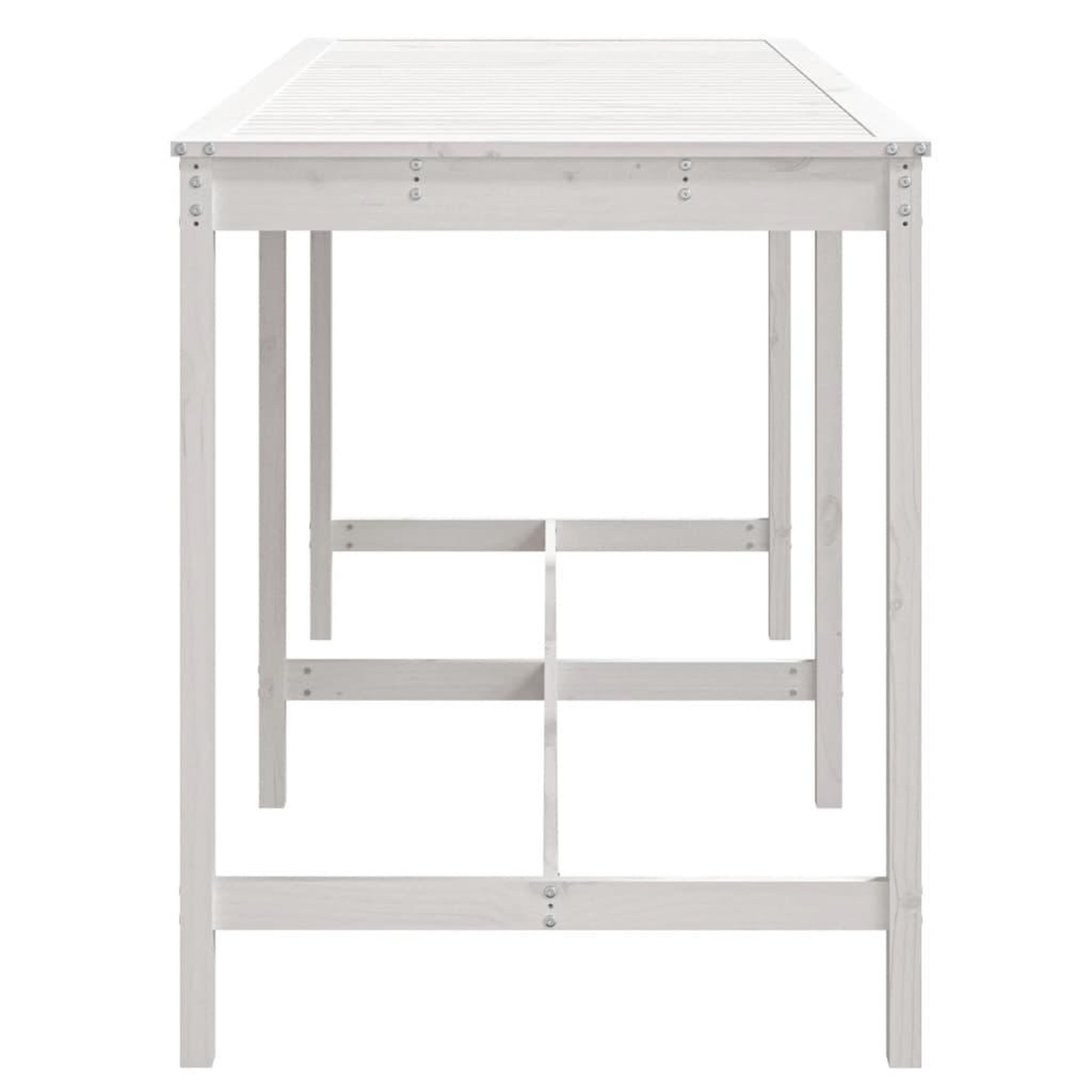 Voir la diapositive 5 : VIDAXL Table de jardin blanc 203,5x90x110 cm bois massif de pin