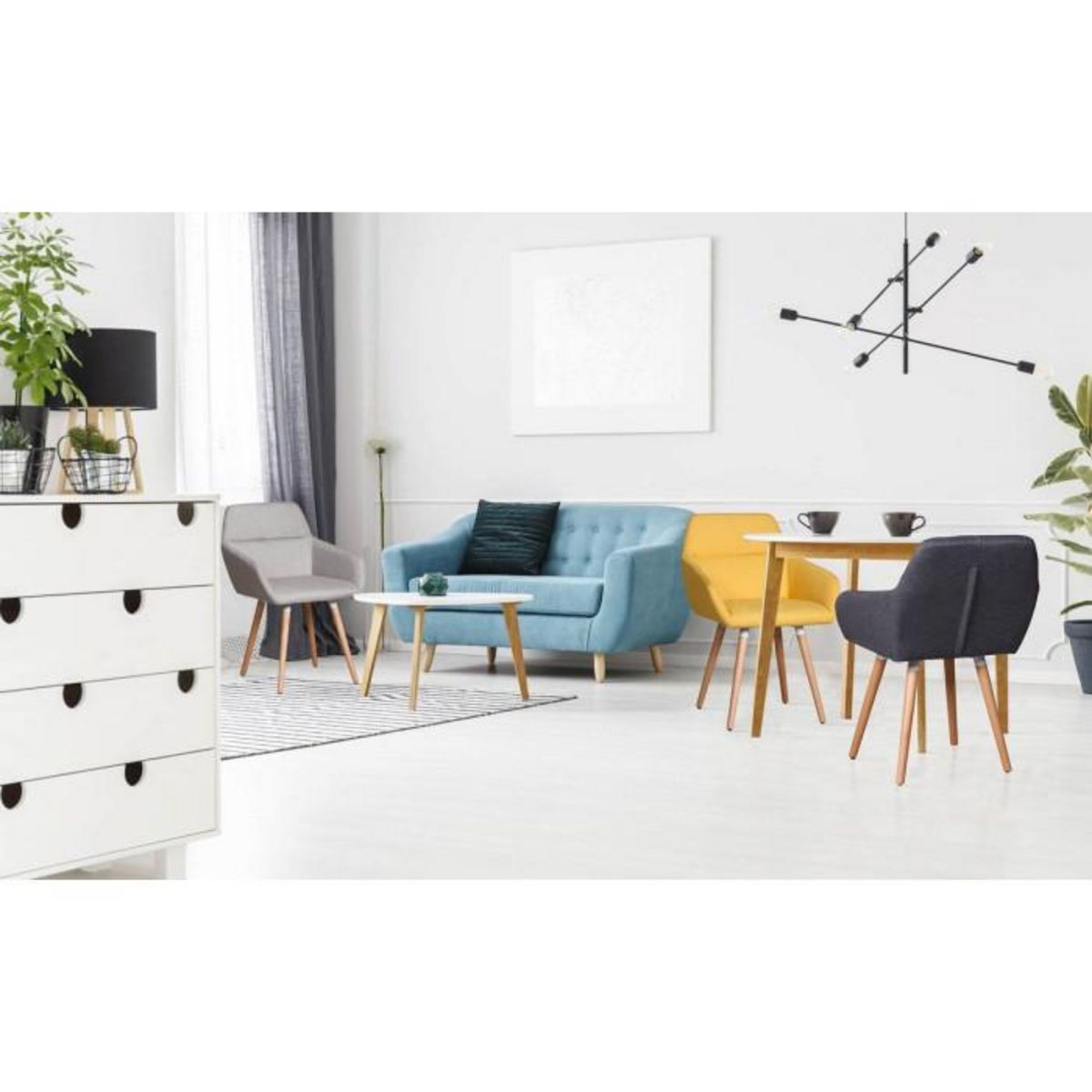 Paris Prix Fauteuil Design Scandinave  Dorcy  82cm Gris Foncé