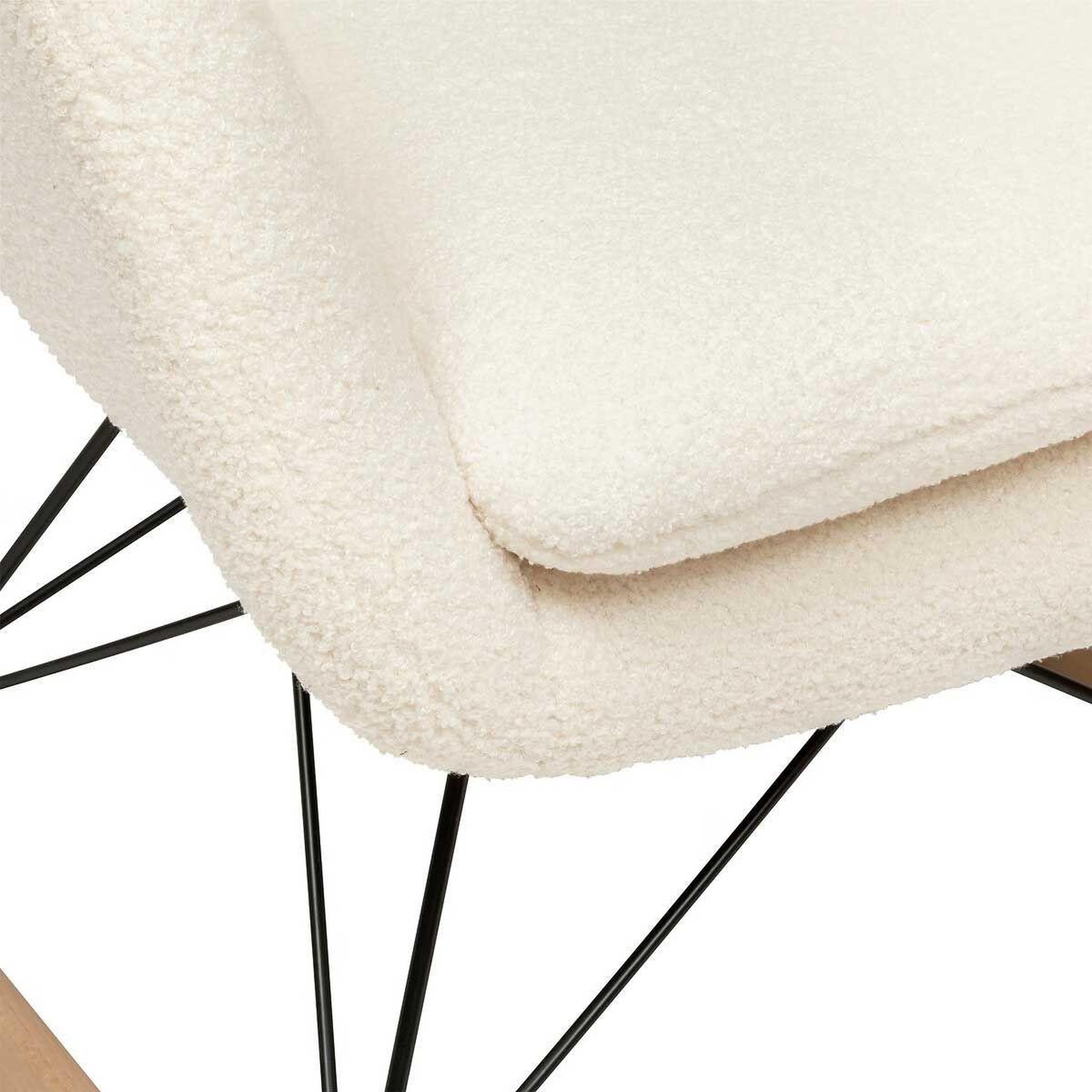 Voir la diapositive 2 : ATMOSPHERA Fauteuil à bascule bouclette  olmeto  83cm blanc