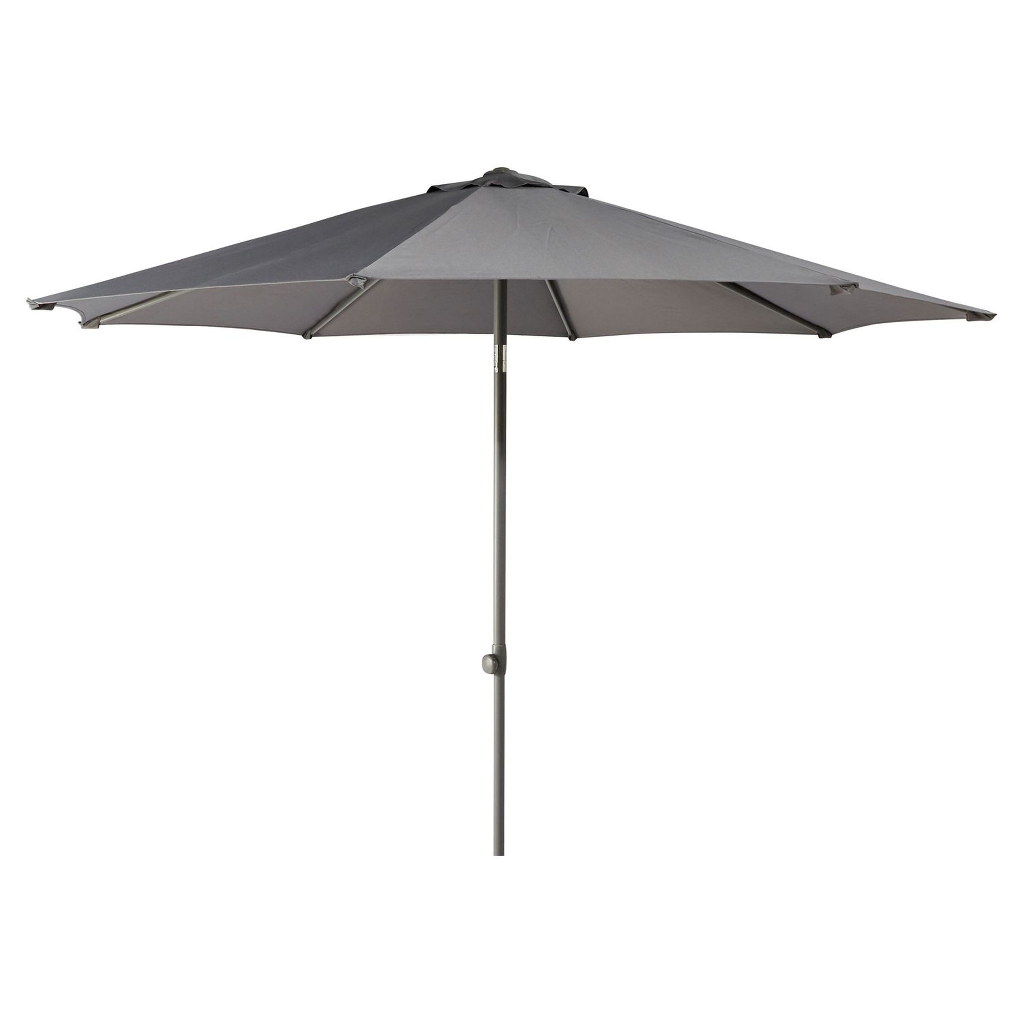 Voir la diapositive 1 : GARDENSTAR Parasol droit rond - Aluminium et polyester - Gris - D2,7m