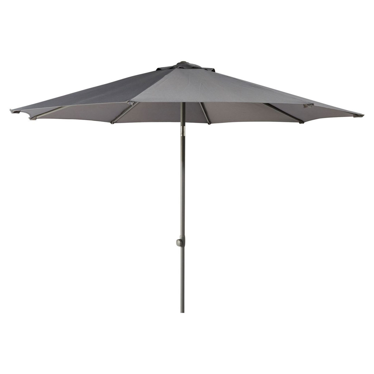 GARDENSTAR Parasol droit rond - Aluminium et polyester - Gris - D2,7m