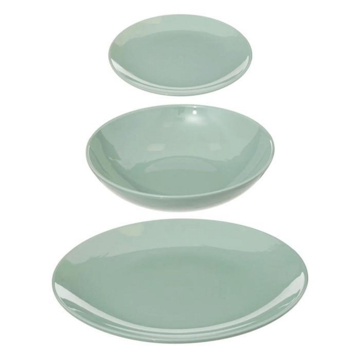 SECRET DE GOURMET Service de Table 18 Pièces  Colorama  26cm Vert Menthe