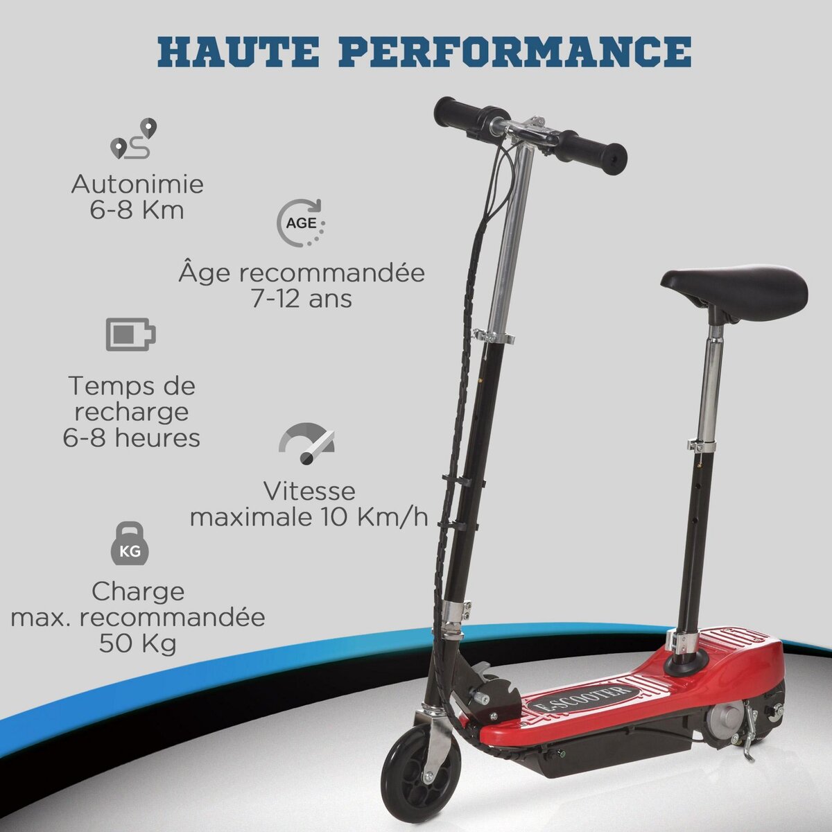 Trottinette 2 roues - Rouge - Sports